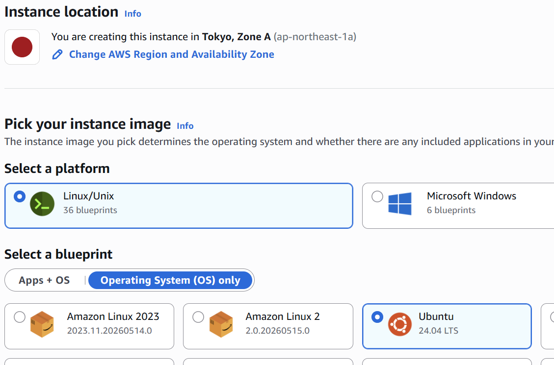 create lightsail instance