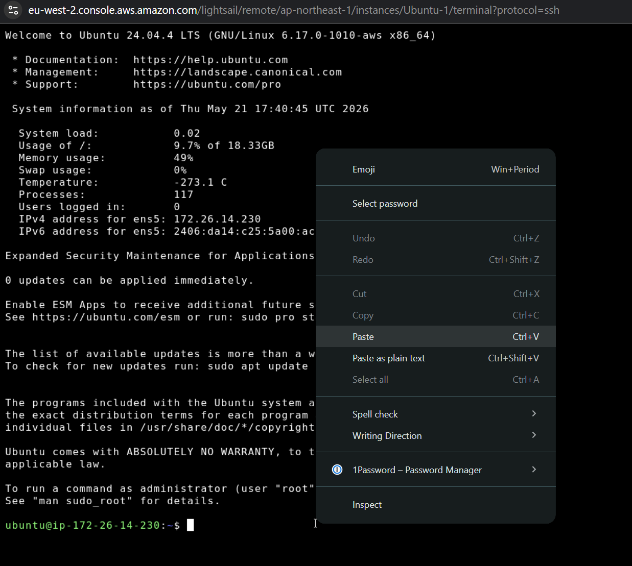 tailscale install at server